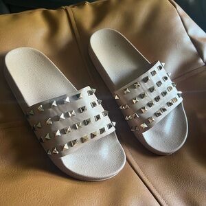 Madden Girl studded slides